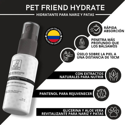 Pet Friend Hydrate - Spray hidratante para perros y Gatos 1.02 fl. Oz