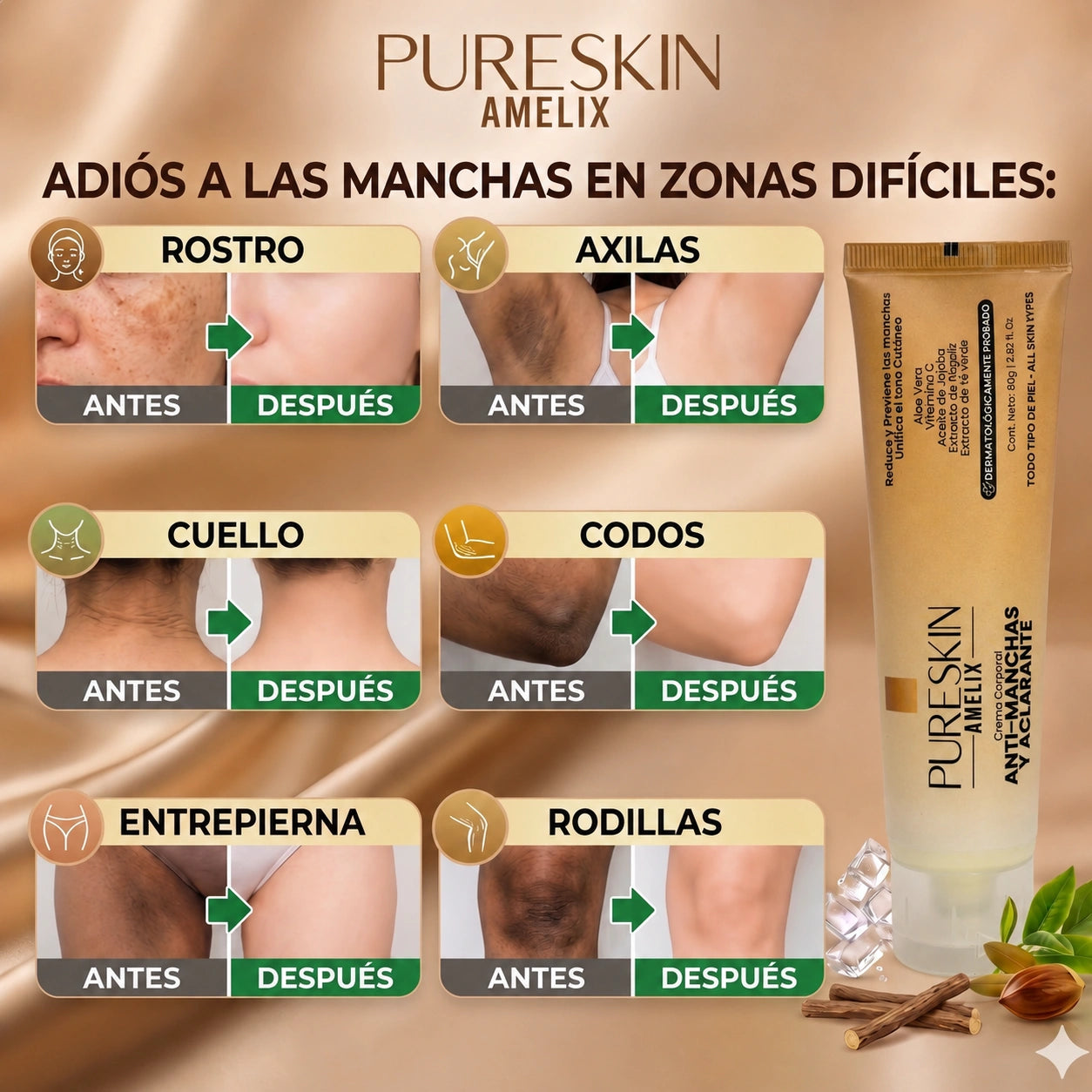 PURESKIN® Crema Antimanchas y Aclarante 2.82 fl. Oz (80g)