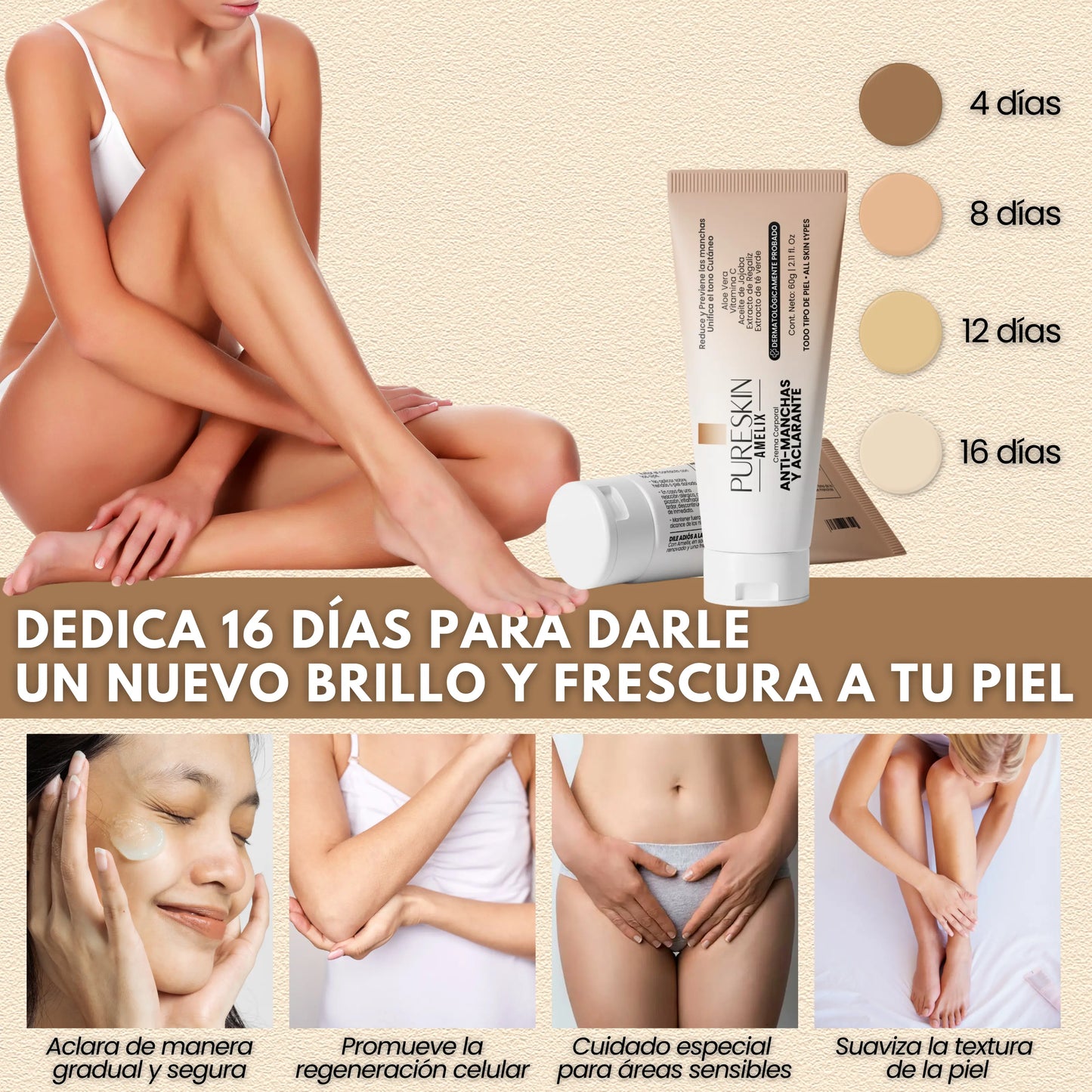 PURESKIN - Crema Antimanchas y Aclarante