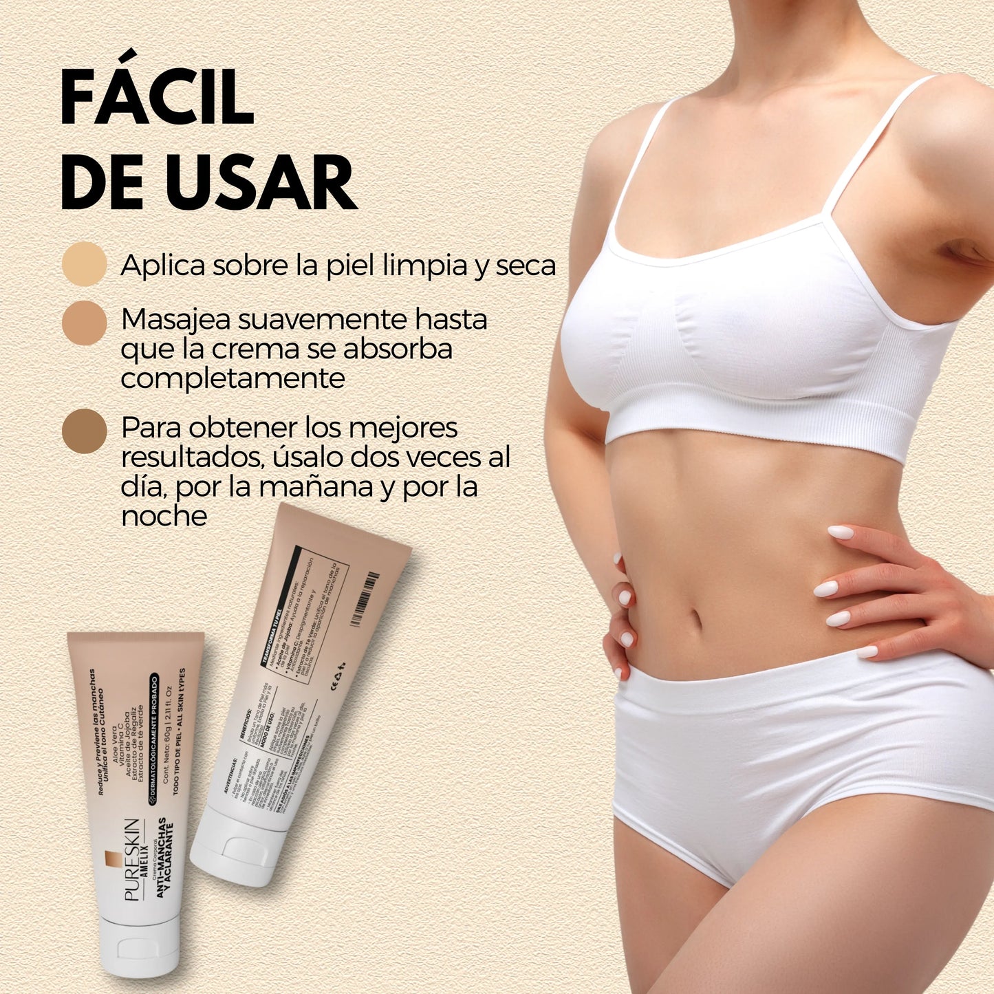 PURESKIN - Crema Antimanchas y Aclarante