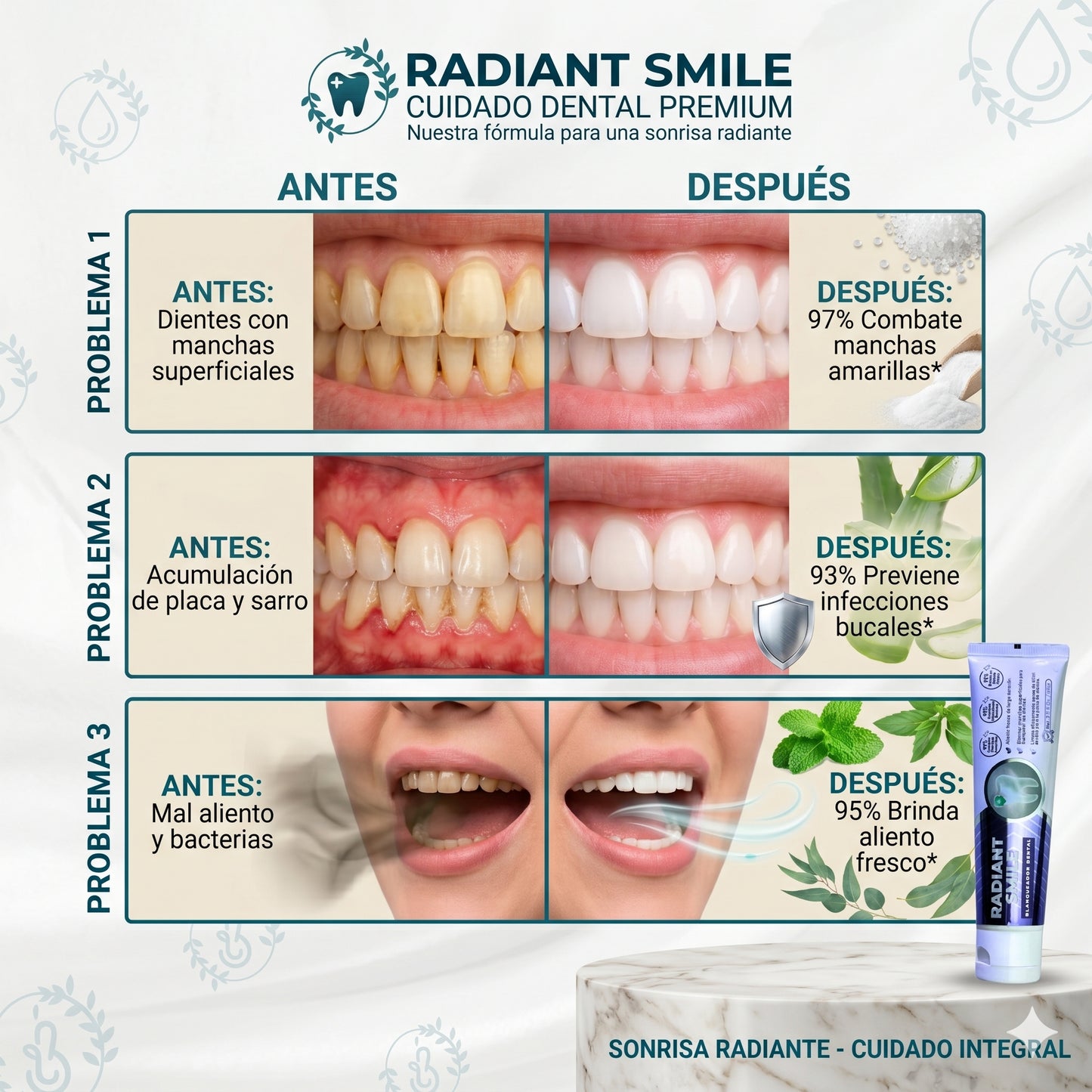 Radiant Smile® (Crema dental blanqueadora)
